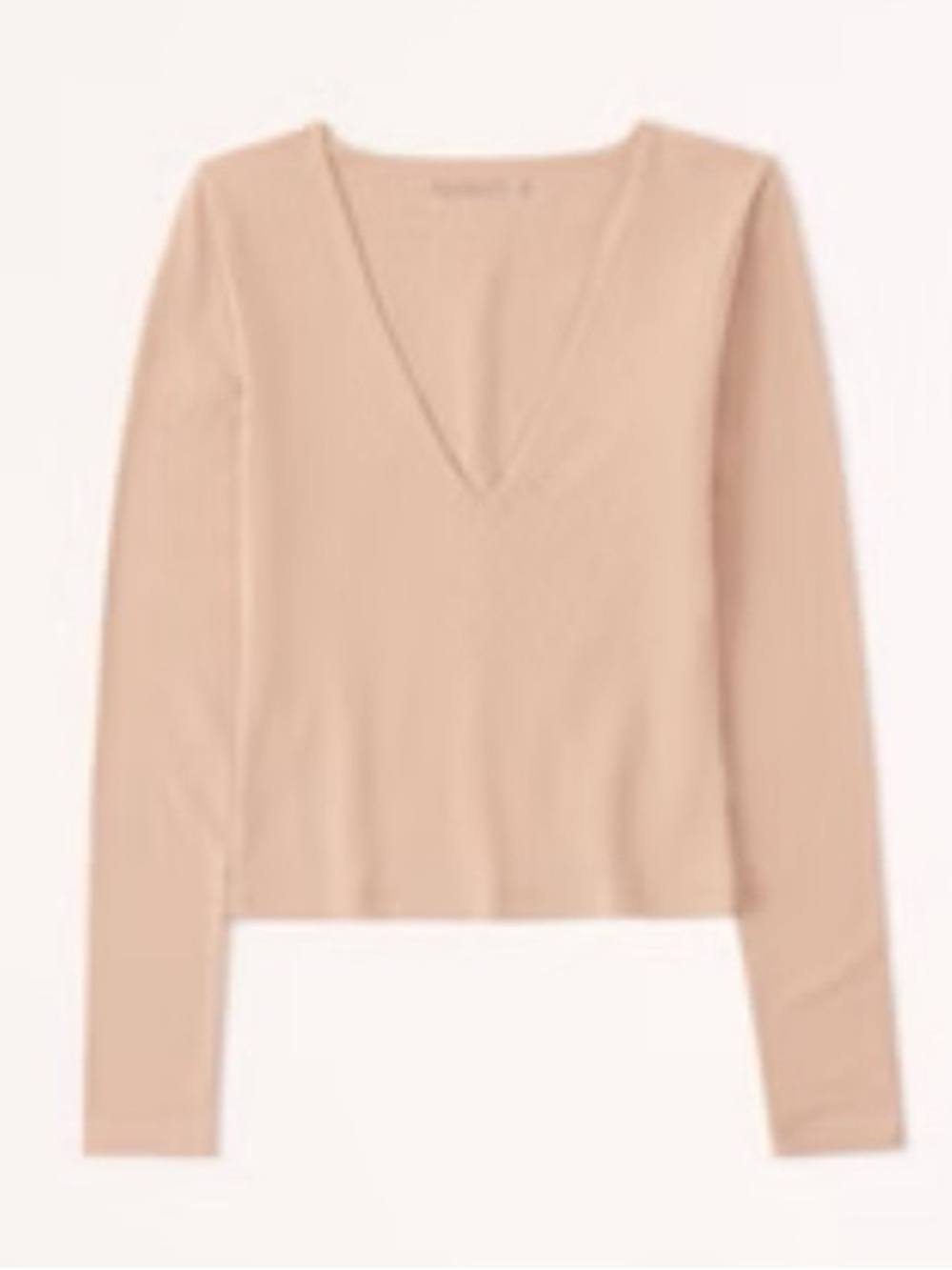 NWT Abercrombie & Fitch Long-Sleeve Double-Layer Seamless Plunge Top